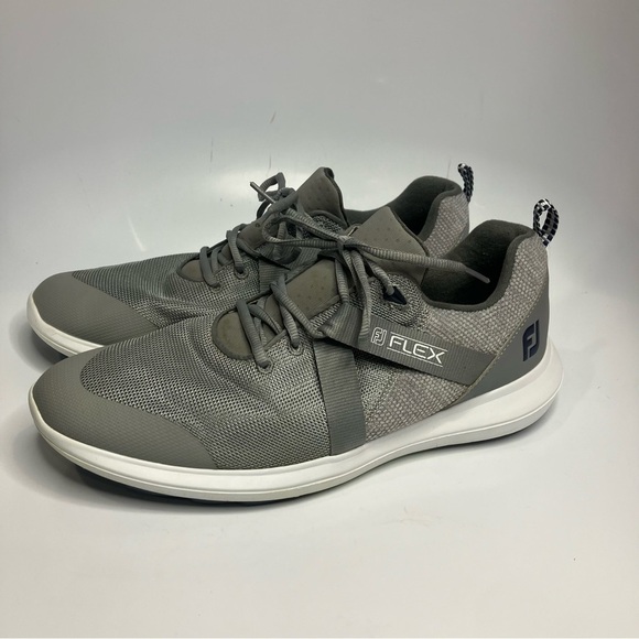 Footjoy Flex Coastal golf sneakers gray white size 11.5 - Picture 4 of 8